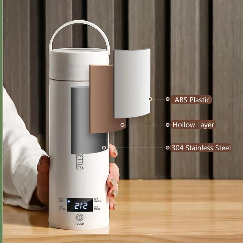 4 Temperature Electric Heating Kettle Leakproof Portable Fast Water Boiling Thermos Bottle Portable Hot Water Cup