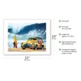 thumbnail image 2 of Buttercup Beauty - Retro Woodie Car on Beach with Big Wave Surfer - From an Original Color Painting by Scott Westmoreland - Bamboo Fine Art 290gsm Paper Print (Unframed) 24x32in, 2 of 4