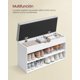 thumbnail image 4 of Zapatero con banco recibidor 3 compartimentos asiento tapizado 30 x 80 x 44 cm Blanco Nube Gris Paloma, 4 of 7