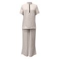 thumbnail image 5 of Womens Lounge Sweat Set Sweatsuits 2 Piece Sets Oversized Half Zip Tops and Wide Leg Pants Loose Fit Lightweight Elegant Trendy Office Work Beach Travel Outfit, Light Ashy L, 5 of 7