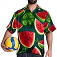 thumbnail image 4 of Watermelon Men's Short Sleeve Beach Shirts Hawaiian Button Down Casual Summer Printed Unisex Top, 4 of 6