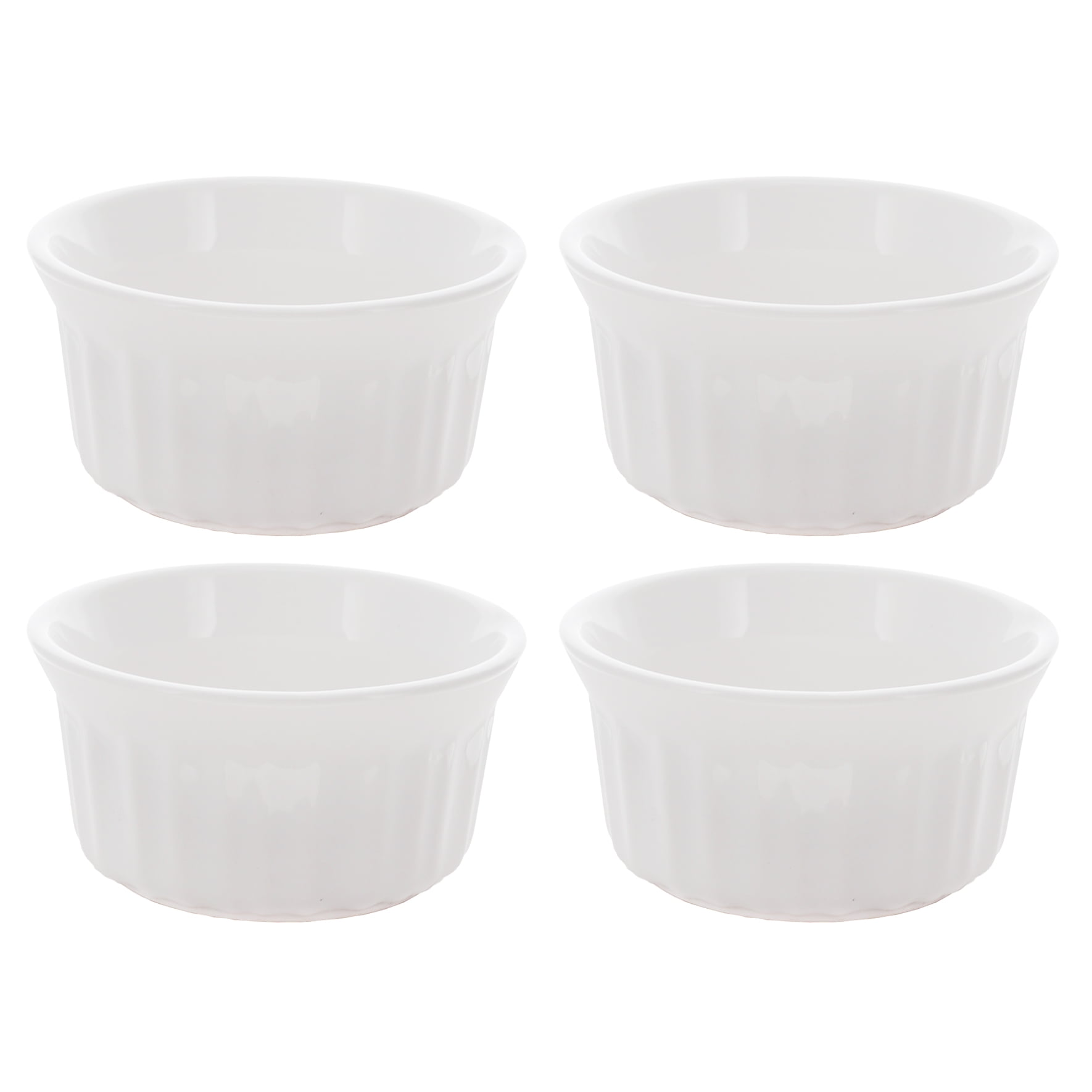 Winco 4-Ounce White Ramekins – Shatterproof Melamine Dipping Cups For Sauces, Dressings & Snacks