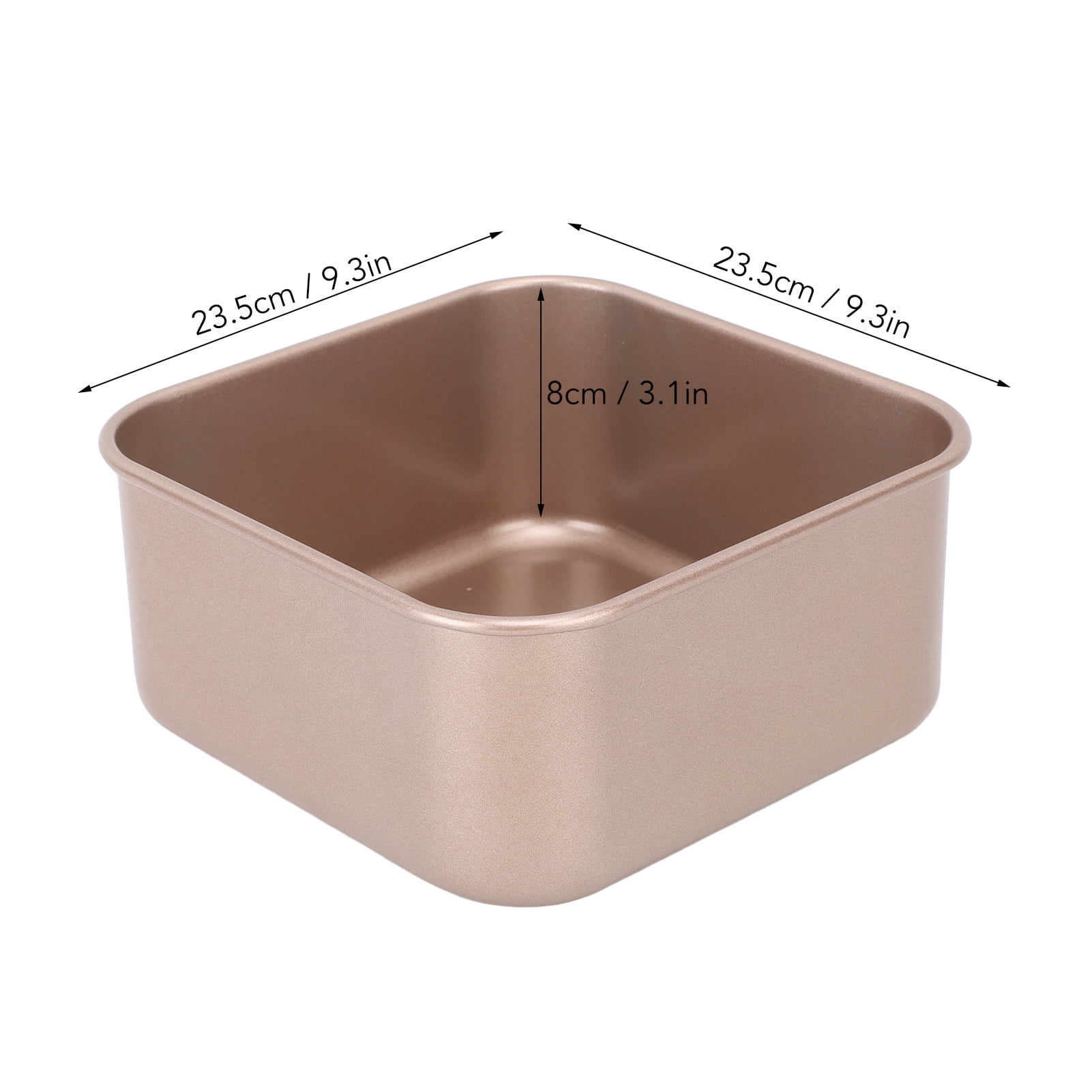 NFTIGB XL Deep Square Baking Pan, Non-Stick Thickened Carbon Steel Baking Sheet for Cake, Bread and Barbecue, Gold Finish, 11x11x3.15 inches / 28x28x8 cm