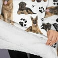 thumbnail image 3 of Oversized Wearable Blanket Hoodie,German Shepherd Dog and Footprint Sherpa Blanket Hoodie with Super Pockets,Super Warm Fuzzy Pullover for Women & Men, 3 of 6