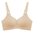 thumbnail image 1 of Wireless Bra Women's Seamless Bra Super Comfortable Bra V-Neck Adjustable Invisible Bra - Skin tone, 1 of 5