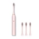 thumbnail image 3 of Cepillo de dientes sonoricos eléctricos 1.5W IPX-7 impermeable 800mAh 6 engranajes Copa de dientes Casa Dispositivo de limpieza de inodoro con 4 cepillos cabezas rosa sidaley HA028219-02B, 3 of 7