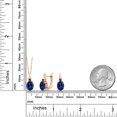 thumbnail image 2 of Gem Stone King 6.95 Ct Blue Created Sapphire 18K Rose Gold Plated Silver Pendant and Earrings Jewelry Set, 2 of 4