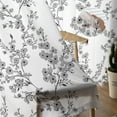 thumbnail image 5 of Sheer Curtains 96 inches Long, Floral Watercolor Style Grey Flower Bud Leaves Light Filtering Sheer Window Curtains Rod Pocket Voile Drapes for Bedroom Living Room, 52"W x 96"L 2 Panels, 5 of 7