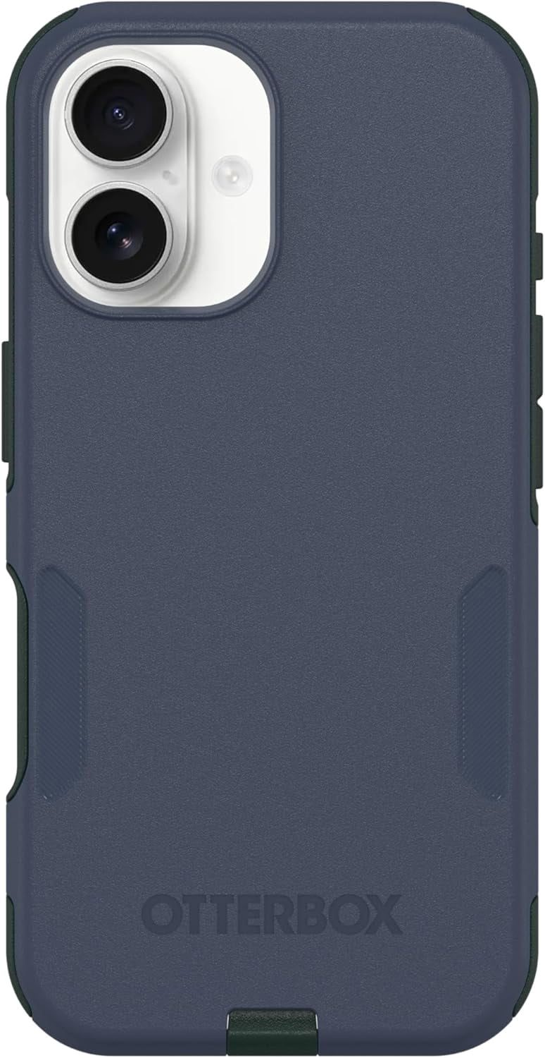 OtterBox iPhone 16 (Only) - Commuter Series MagSafe Case - Indigo Marsh (Blue & Green) - Built-in Magnets - Slim & Tough - Pocket-Friendly - with Port Protection