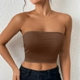 thumbnail image 2 of AherBiu Tube Tops for Women Cropped Going out off Shoulder Sleeveless Slim Fitted Basic Layer Stretch Comfy Cute Tshirt, 2 of 5
