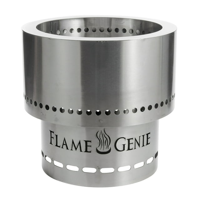 Flame Genie Foyer Extérieur Sans Fumée de 13,5 Po de Diamètre avec Poêle à Frêne, Acier