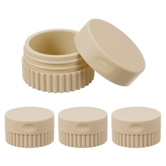 4pcs Travel Containers for Toiletries, 0.68oz 20ml Small Silicone Cream Jars Leak-proof Travel Essentials with Lid for Cosmetic Body Skin Cream, Light Gray