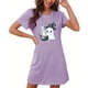 thumbnail image 4 of Camisón corto de talla grande para mujer, camisón de manga corta con estampado de pecho a la moda, camisón para mujer, 4 of 5