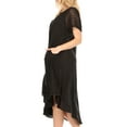 thumbnail image 3 of Sakkas Helena Embroidered Nightgown / Women Sleepwear with Eyelet Sleeves - Black - One Size Regular, 3 of 5