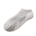 thumbnail image 4 of Winter Fuzzy Crew Socks for Women Men LSQii Autumn Winter Coral Short Ankle Socks with Non-Slip Silicone Dot Grip Plush Slipper, Light Ashy ,Soft Warm Thermal Home Floor Loungewear, 4 of 7