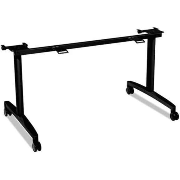 HON Huddle Table Tops Flip-Top Base Kit, 24" x 60-72", Black