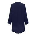 thumbnail image 4 of DDAPJ pyju Womens Linen Tops Long Sleeve Casual Dressy Blouse Solid Bohemain Shirts Tunic Ladies Summer Outfits 2025 Limited Time Sales Navy L, 4 of 5