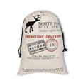 thumbnail image 2 of D2379 Gran oferta bolsa de lona con cordón grande con estampado de renos sacos de Papá Noel bolsas de regalo de Navidad, 2 of 4