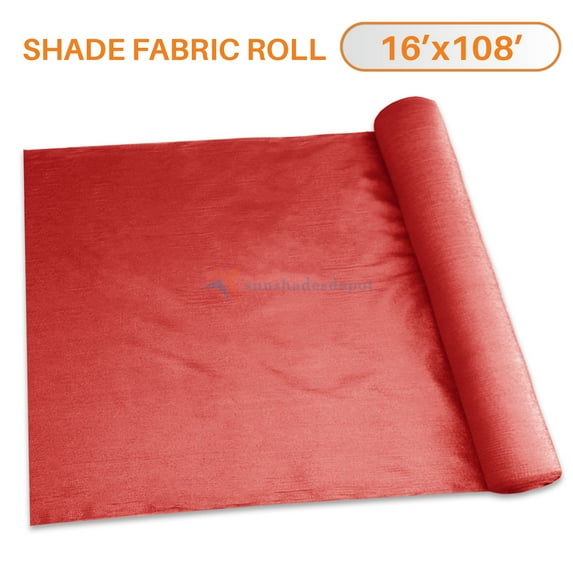 TANG Sunshades Depot 16' x 108' Shade Cloth 180 GSM HDPE Red Fabric Roll Up to 95% Blockage UV ResisRedt Mesh Net