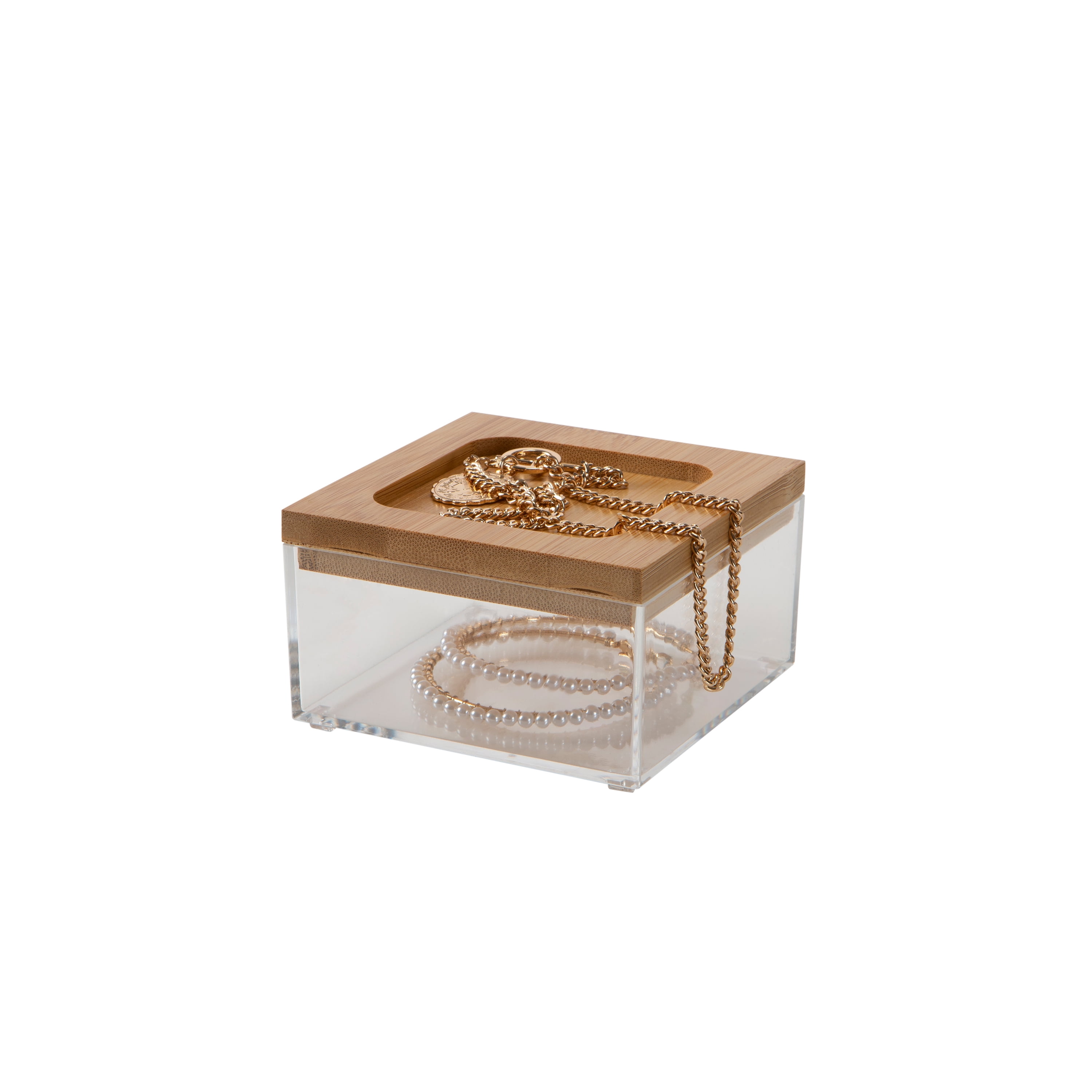 Acrylic Containers with Bamboo Lids, Multiple Sizes