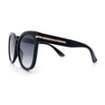 thumbnail image 6 of Womens XL Oversized High Temple Horn Rim Plastic Sunglasses Black - Smoke, 6 of 8
