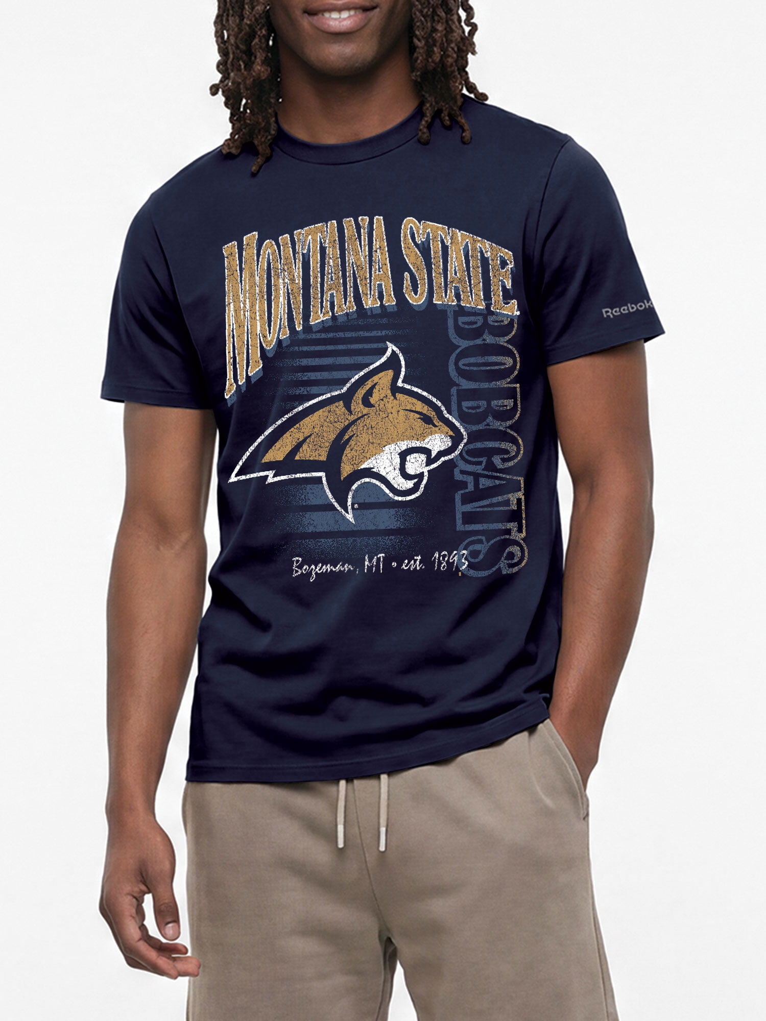 Montana State Bobcats Reebok Mens Crew Neck Short Sleeve T-Shirt