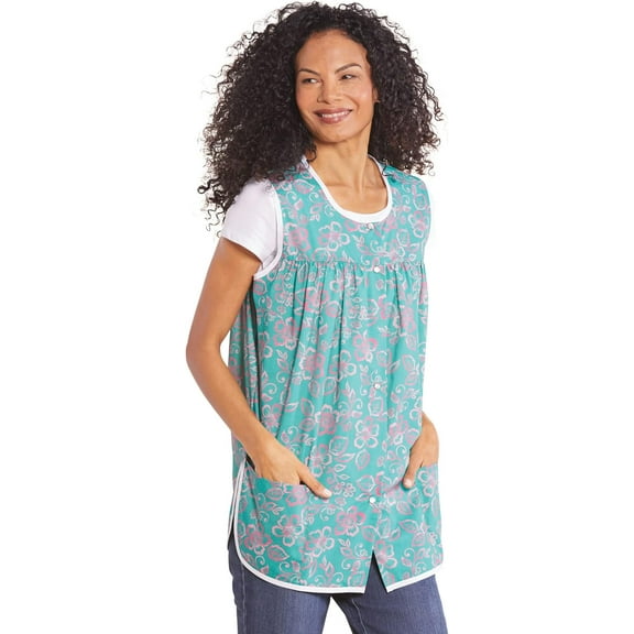 Snap Front Cobbler Aprons Vest with Two Patch Pockets