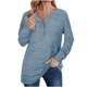 thumbnail image 1 of Tops de manga larga con cuello redondo y bolsillos de blusa con botones sólidos a la moda para mujer Fridja  bvmnju2050, 1 of 8