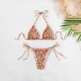 thumbnail image 4 of Trajes de Baño de Cintura Alta para Mujeres Bikini Conservador de Color Sólido Dividido, Traje de Baño Retro de Moda, 4 of 6