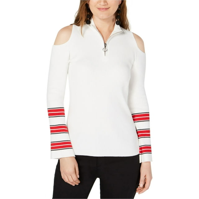 I.N.C Womens Cold Shoulder Pullover Sweater, White, X-Large