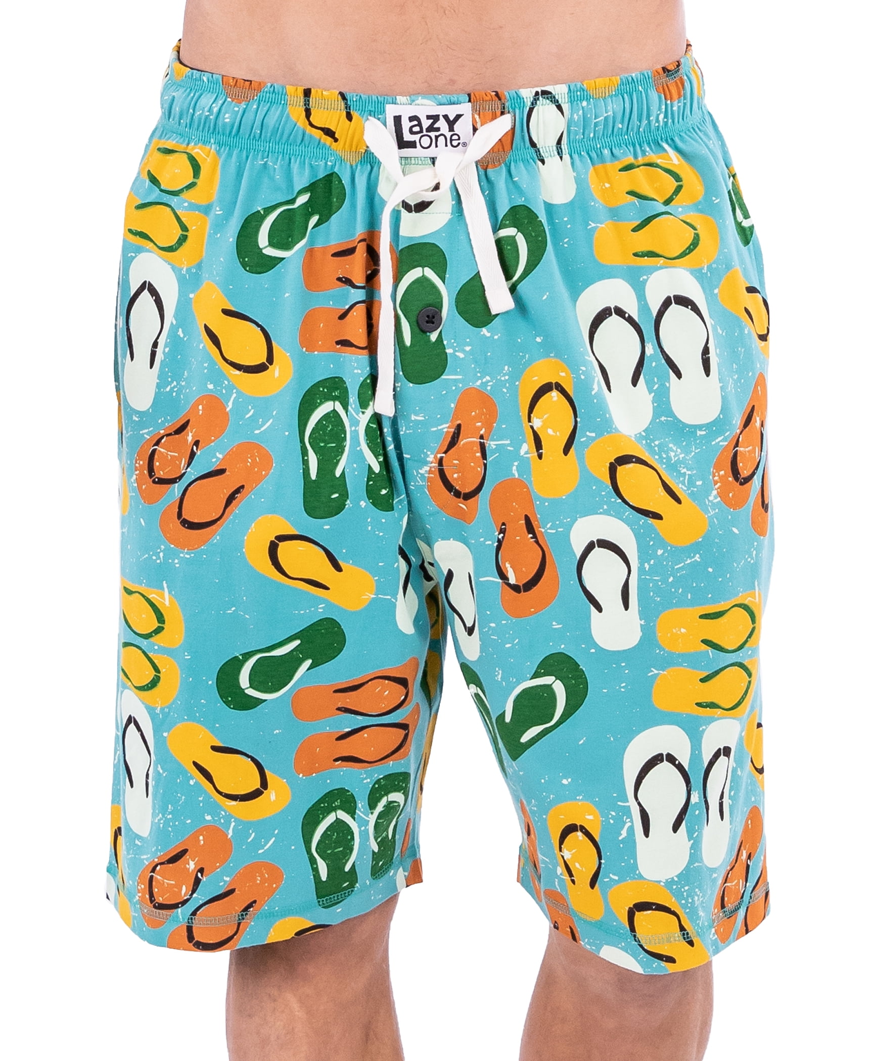 LazyOne Pajama Shorts for Men, Flip Flops, Cotton Sleepwear, Large ...