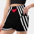 thumbnail image 3 of Of Hearts Skirts Woman Fashion 2024 Pant Skirt Mini Skirts Office Short Skirt Black White Black And White Red Heart, 3 of 6