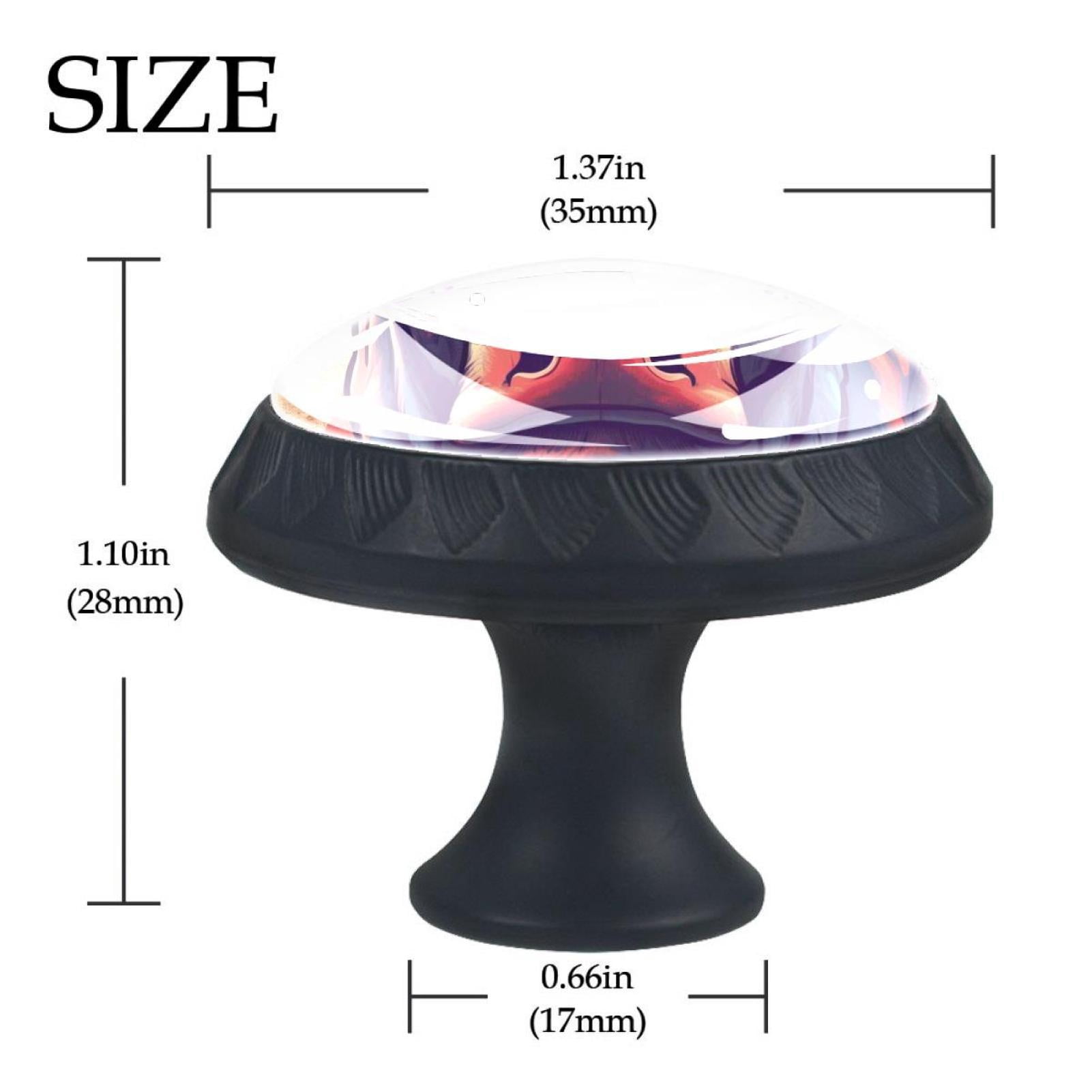 4 Pcs Cow American Flag Knobs for Kitchen Cabinet Cupboard Dresser Bookcase Drawer Pulls Handles Round Home Decor