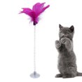 thumbnail image 3 of Cat Teaser Suction Cup Spring Faux Feather Cat Toy Cat Teaser Wand with Bell, 3 of 6