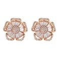 thumbnail image 1 of Finos Aretes Flor Pensamiento Swarovski Oro 14k Lam rosa Unitalla, 1 of 3