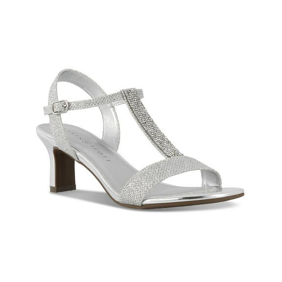Karen Scott Womens Toriee Round toe Kitten heel T-Strap Sandals