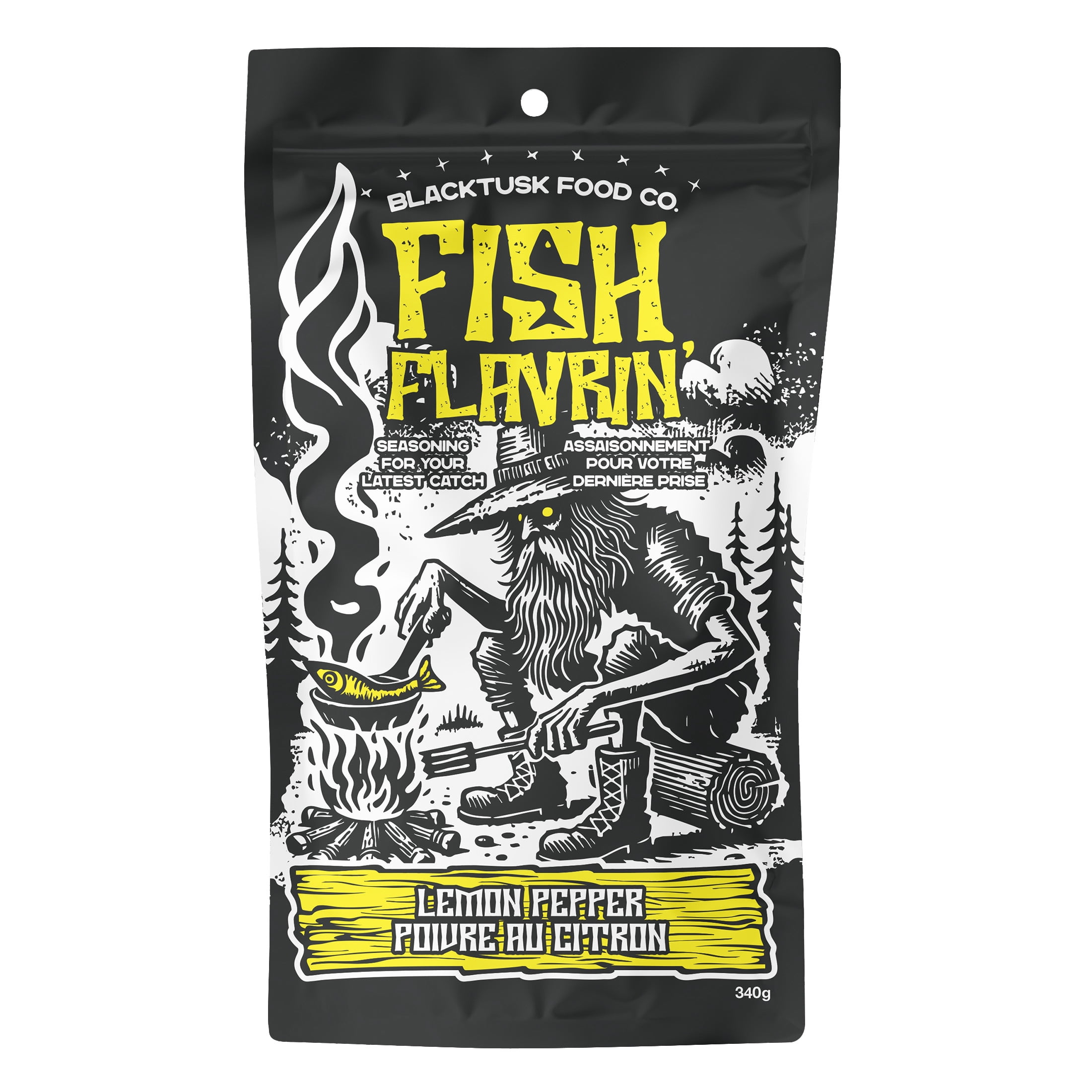 Blacktusk Seasoned Fish Flavrin' Crispy Seasoned Flour Coating Mix for Fish, Meat and Veggies by Blacktusk Food Co, Lemon Pepper Flavor, 340g