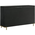 thumbnail image 5 of JERFIT Queen Bedroom Set 4-Piece, Upholstered Platform Bed with USB Nightstand and 8-Drawer Dresser, Modern Black Grey Bed Set with Gold Accents, 5 of 10
