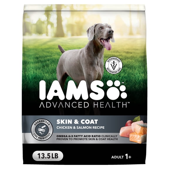 IAMS Advanced Health Skin & Coat Adult Dog Food Dry Chicken & Salmon Recipe, 13.5 lb