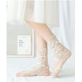 thumbnail image 3 of Dalrosia Women Girls Lace Socks Sheer Loose Socks Decorated Mesh Tulle Socks Transparent See Through Lace Slouch Socks, 3 of 6