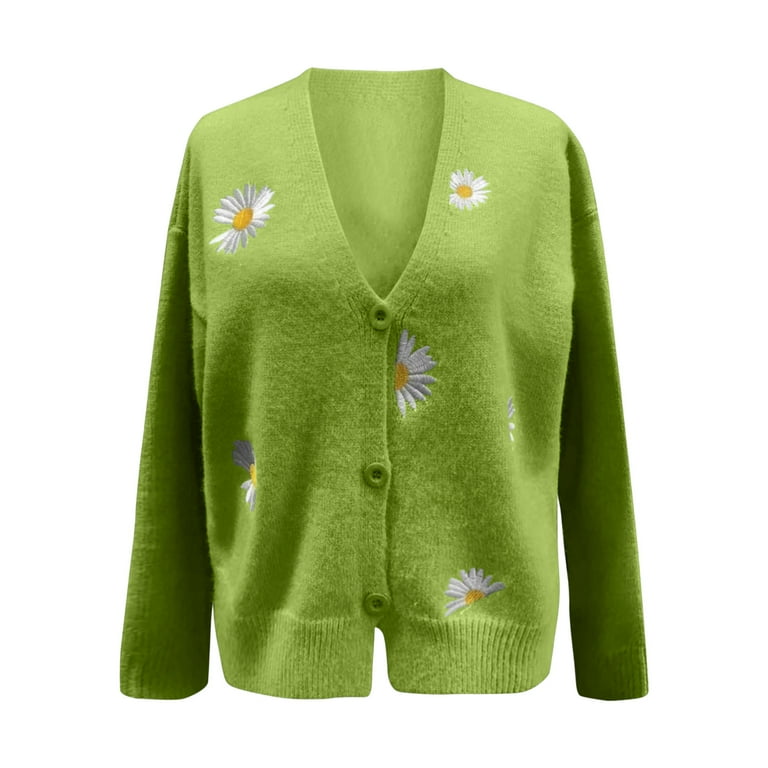 Fulijie Womens Sweaters Daisies,Womens Sweaters,Women Coat