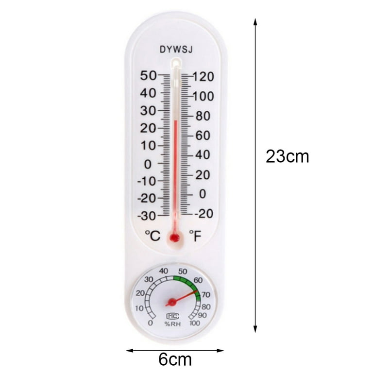 Walbest Garage Office Indoor Thermometer, Wall-mounted Greenhouse  Hygrometer Breeding Farm Thermometer
