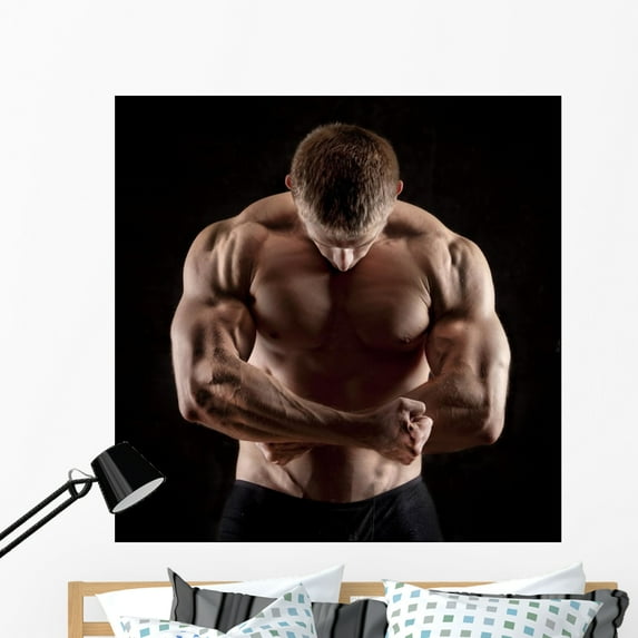 Athletic Man Wall Mural by Wallmonkeys Peel and Stick Graphic (48 in H x 48 in W) WM302949