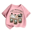 thumbnail image 3 of Curuila Kid Girls Tops Cartoon Print Crew Neck Short Sleeve Tee Summer Casual Loose T Shirt Pink Size 6-8 Years, 3 of 5