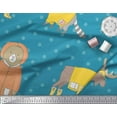 thumbnail image 2 of Soimoi Blue Velvet Fabric Dot & Animals Kids Print Fabric by the Yard 58 Inch Wide, 2 of 3