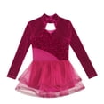 thumbnail image 7 of iiniim Lyrical Dance for Girls Sparkly Rhinestone Ballet Leotard with Wrap Skirts Modern Dancewear Hot Pink 14, 7 of 7