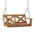 thumbnail image 2 of Backyard Discovery 55" Cedar Wood Farmhouse Outdoor Porch Swing Bench, Two-Person Seating, 2 of 5