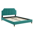 thumbnail image 3 of Modway Sienna Performance Velvet Full Platform Bed in Teal, 3 of 10