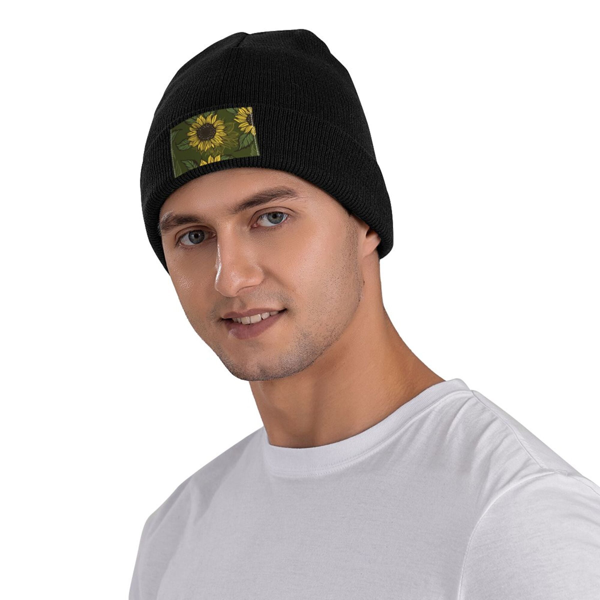 ZICANCN Sunflower Floral Blooming Flower Knit Beanie Hat, Winter