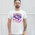 thumbnail image 3 of Tee Hunt Pug Riding a Unicorn in Clouds T-shirt Space Rainbow Trippy Donuts Men's Tee, White, 5X-Large, 3 of 5